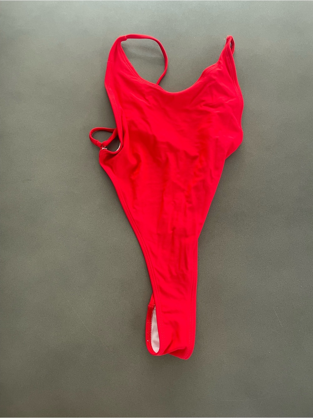 Red One-Piece High-Cut Swimsuit